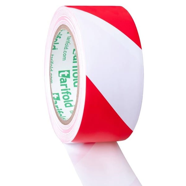 Hållbar Golvmärkningstejp - Djois - PVC - 50mm x 33m - Vit/Röd