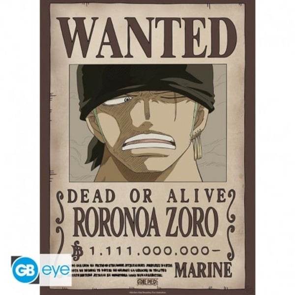 Affisch - ABYSSE CORP - One Piece - Zoro - 91,5 x 61 cm - Glanspapper 170 g/m²