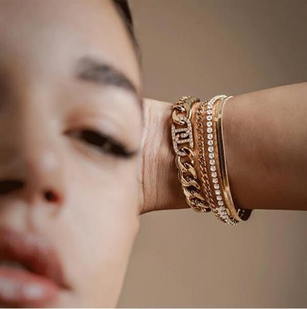 Armband - LIU JO - LJ2642 - Guldpläterad - Klara kristaller - 20 cm