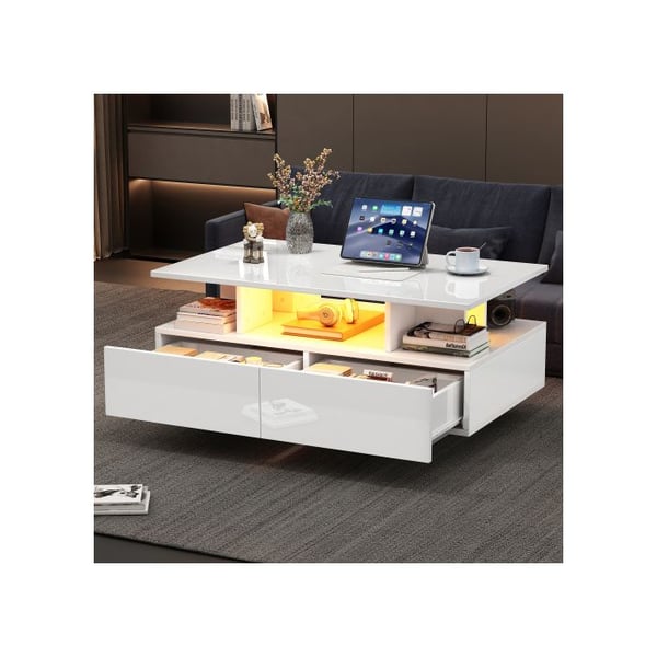 Bord - MUVOE - 90x55x41 cm - LED-belysning - 2 skuffer - Maks. belastning 30 kg