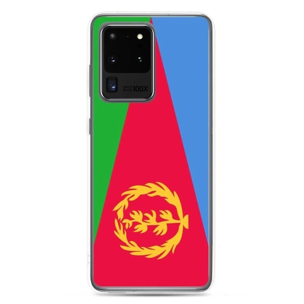 Telefoncase – Eritreansk flagga – Kompatibel med Samsung Galaxy S20 – Mjuk fodral – Hållbar och stötsäker – Pixelforma