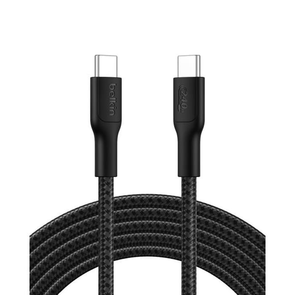 USB-C-kabel - Belkin - BoostCharge - 240W - 3m - Flätad - Svart