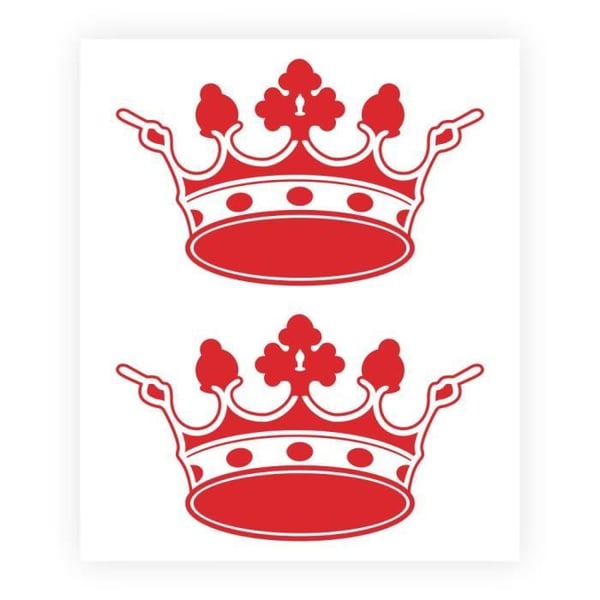 Klistermärke - 4R QUATTROERRE.IT - Krona - Röd - 10 x 12 cm