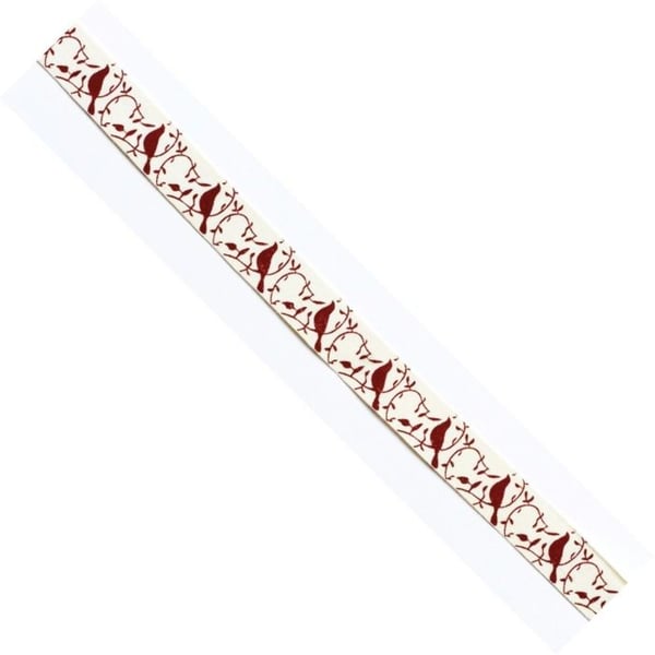 MégaCréa DIY - Röd fågelbomullsbands 1,5 cm x 2 m
