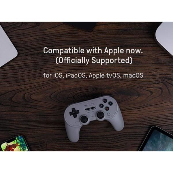 8BitDo PRO 2 Gamepad Hall Effekt - Grå Nya Utgåvan