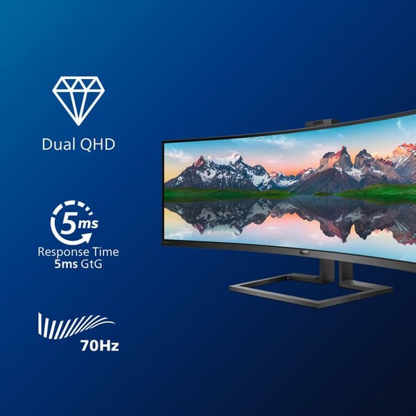 PHILIPS Philips 49" LED LCD-skärm - 499P9H - 5120 x 1440 pixlar - 5 ms (grå till grå)
