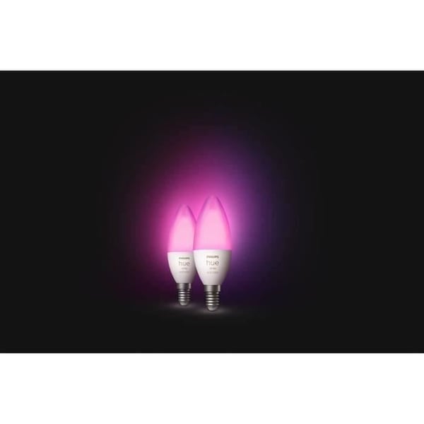 PHILIPS Hue White & Color Ambiance - Smart LED-flamelampa E14 - 5,5W - Bluetooth-kompatibel - Paket med 2