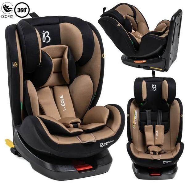 BEBELISSIMO - Isofix bilbarnstol - 360° vridbar - 40-150cm - 0-36kg - i-size EOLE - beige