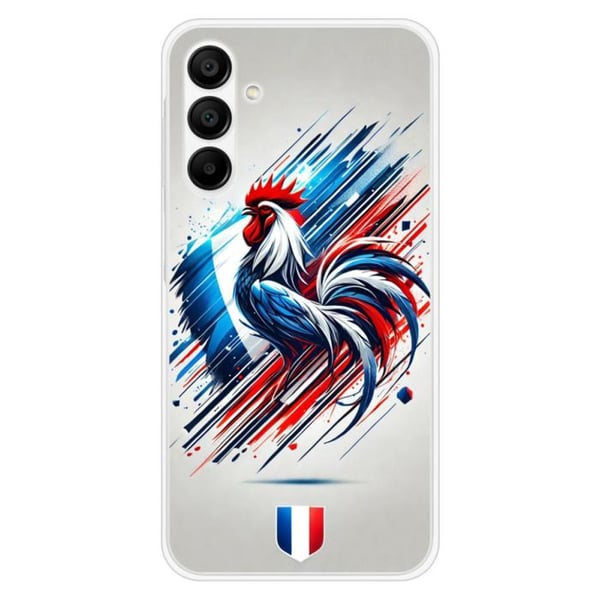 Tryckt silikonfodral som är kompatibelt med Samsung Galaxy A15 French Rooster