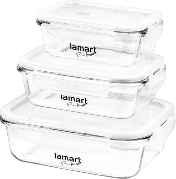 Madbeholder - Lamart - LT6011 - Glasbeholdere - 3 dele - Gennemsigtig
