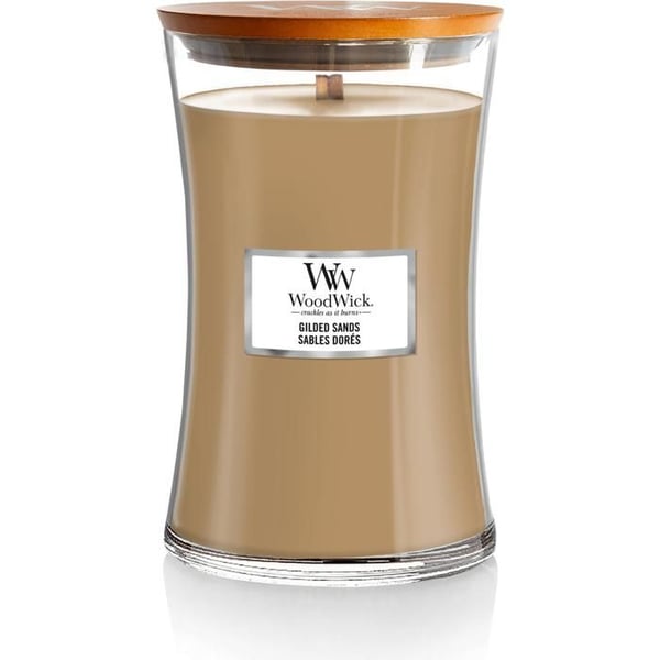 Duftlys - WOODWICK - Gilded Sands - Sojavoks - Glas - 609 g