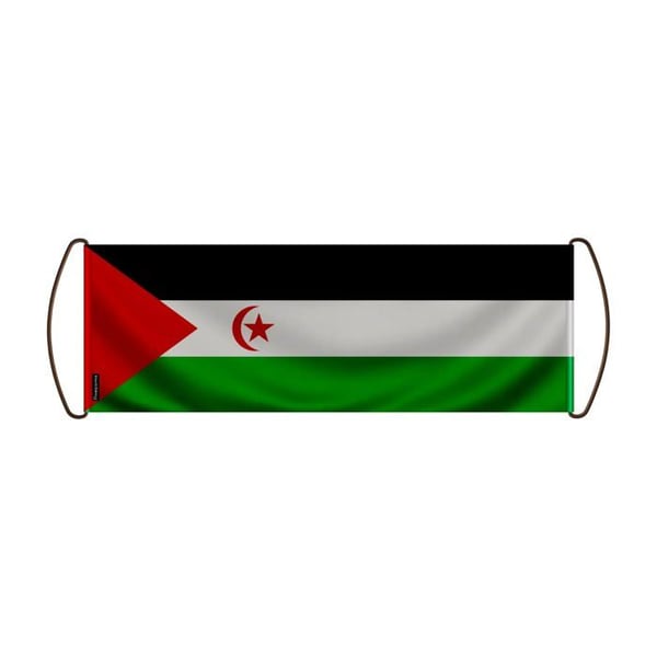 Rullbanner – Flagga för den sahrawiska arabiska demokratiska republiken – 24 x 70 cm – Polyester – Handflagga