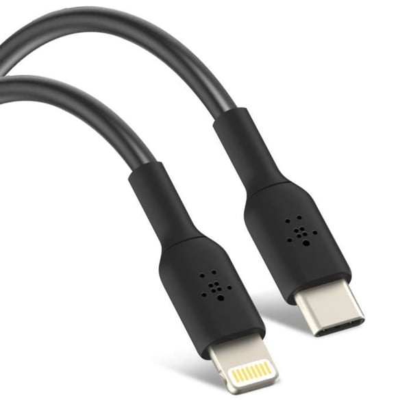 USB-C till Lightning-kabel - Belkin - 1m - Power Delivery 18W - Certifierad MFI - Svart