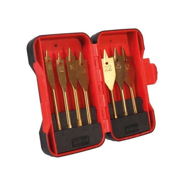 Platt träborrsats - PEREL - 7 st - Titanium