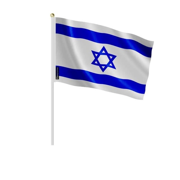 Mini-Flaggor – Israel – 14 x 21 cm – Att Hålla i Handen – Polyester - 50 stycken – Pixelforma