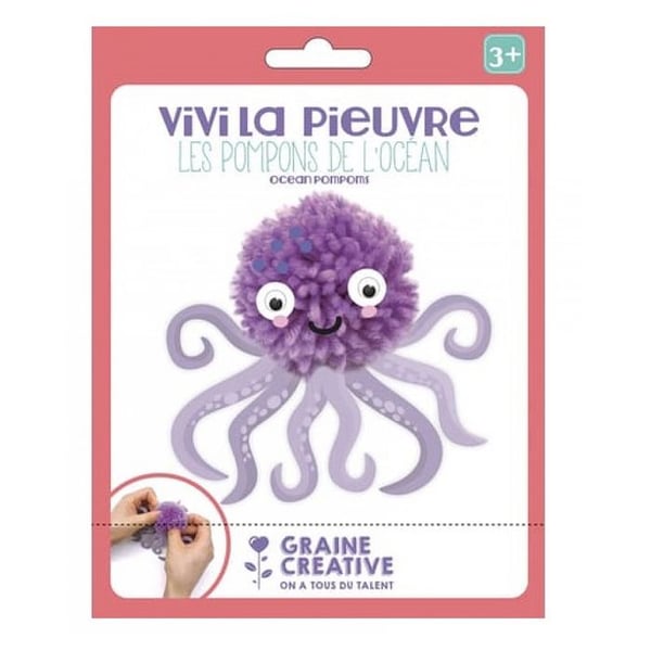 Kit Pompon - Bläckfisk - från 3 år - Huvudfärg: Rosa