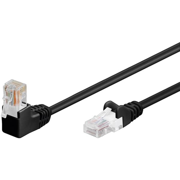 GOOBAY Ethernetkabel Cat5e 2m okänt svart 1x RJ45 vinklad