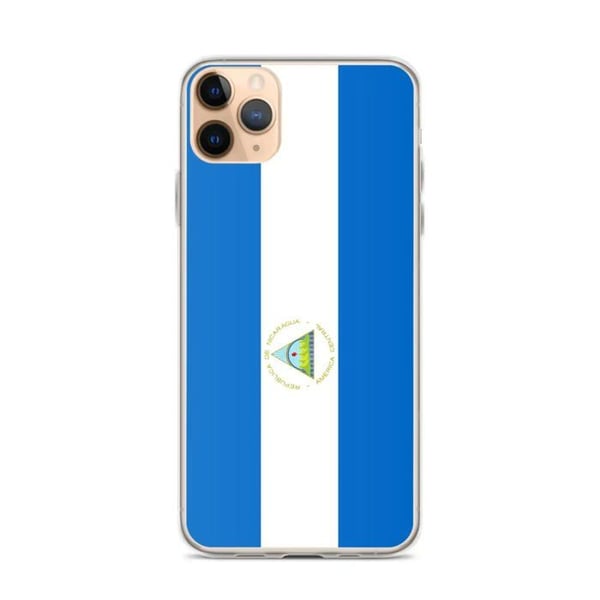 Telefonfodral – Nicaraguas flagga – Kompatibel med iPhone 11 Pro Max – Mjuk fodral – Slitstark och stöttålig - Silikon - Pixelforma