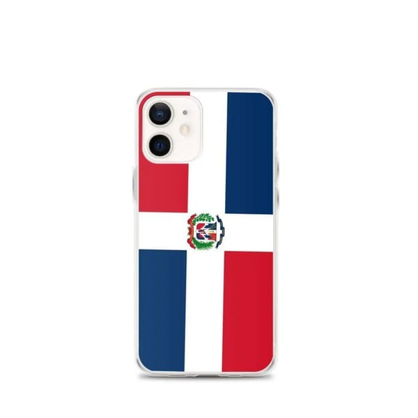 Hölster - PIXELFORMA - iPhone 12 mini - Flagga Dominikanska republiken - Mjuk - Stötsäker