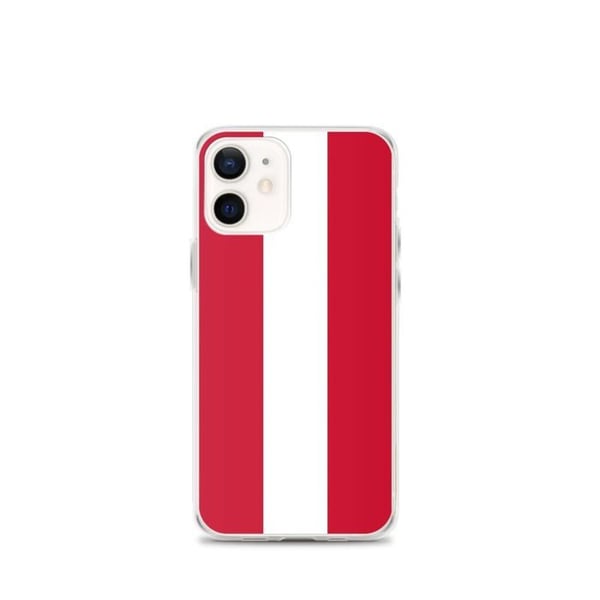 Telefonfodral - PIXELFORMA - iPhone 12 mini - Österrikisk flagga - Transparent plast - TPU