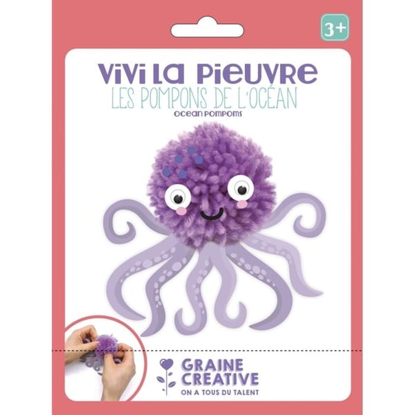 Kit Pompon - Bläckfisk - från 3 år - Huvudfärg: Rosa