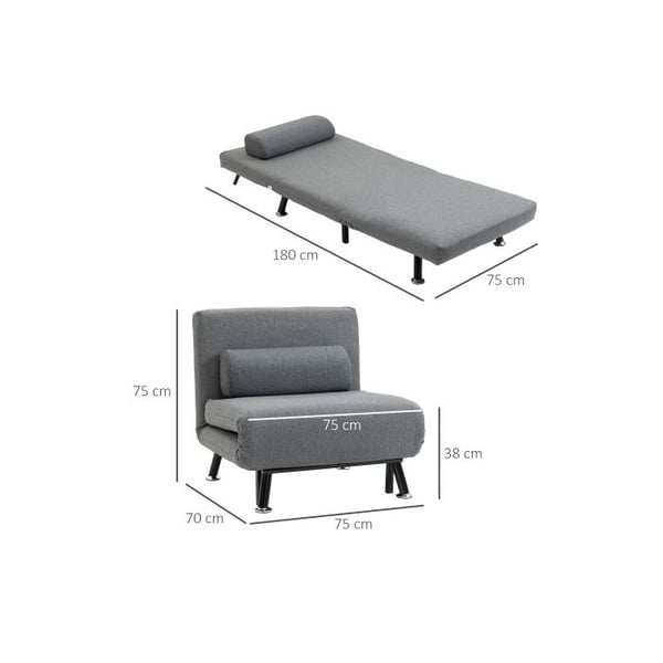 Sofa-seng - MUVOE - Sammenklappelig - Justerbar ryg - Mørkegrå - Optimal komfort