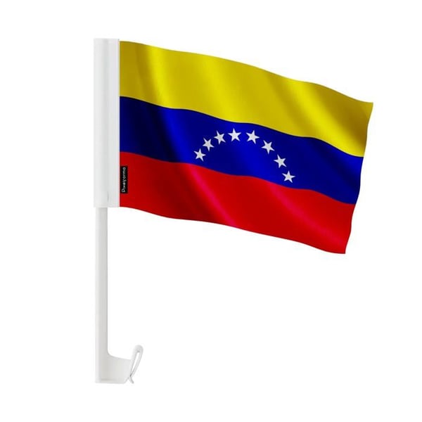 Venezuela Bilflagga – 14 x 21 cm – Polyester Tyg – Fäste på Fönster – 10 stycken – Pixelforma