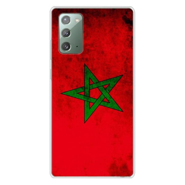 1001Coques - Silikonskal kompatibelt med Samsung Galaxy Note 20 - Marockansk flaggmönster - Originaldesign tryckt i Frankrike