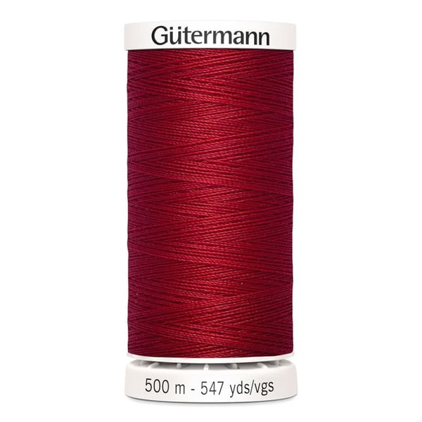 Fil av textil 100% polyester 5 spolar á 500m 701920 - Att 46 - rubinröd