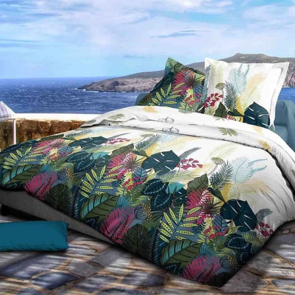 3-delad vändbar täckset för säng 240 x 220 cm "Palm Spring" 100% bomull