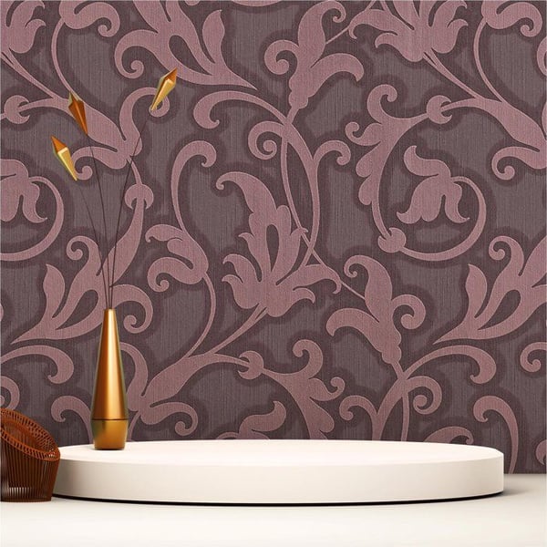 Barocktapet Nicolo M1-No.3767 Lila Metalliserad Klassisk Barock