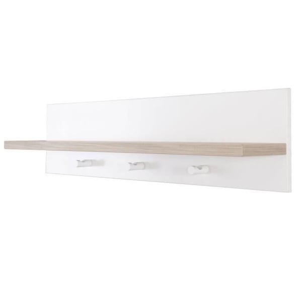 ROBA "Moritz" väggklädhängare i trä med 3 krokar och 1 hylla - White/Luna Elm ROBA "Moritz" väggklädhängare i trä med 3 krokar och 1 hylla - White/Luna Elm
