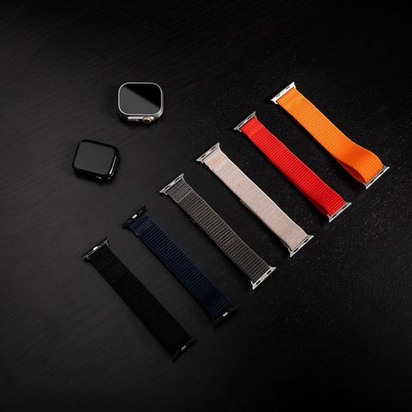 Sportarmband - FIXED - Apple Watch 1/2/3/4/5/6/7/8/9/10/SE - Nylon - Svart - 38/40/41/42mm