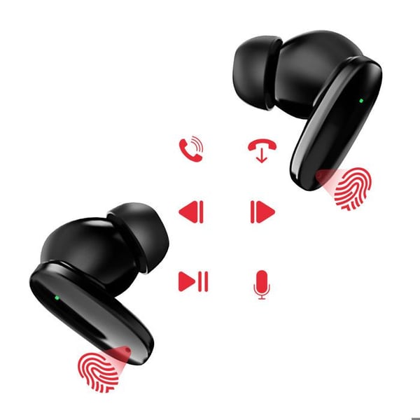 TWS Bluetooth 5.3 Hörlurar Musik och Samtal 230mAh USB-C Swissten Svart