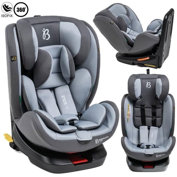 BEBELISSIMO - Isofix bilbarnstol - 360° vridbar - 40-150cm - 0-36kg - i-size EOLE - grå