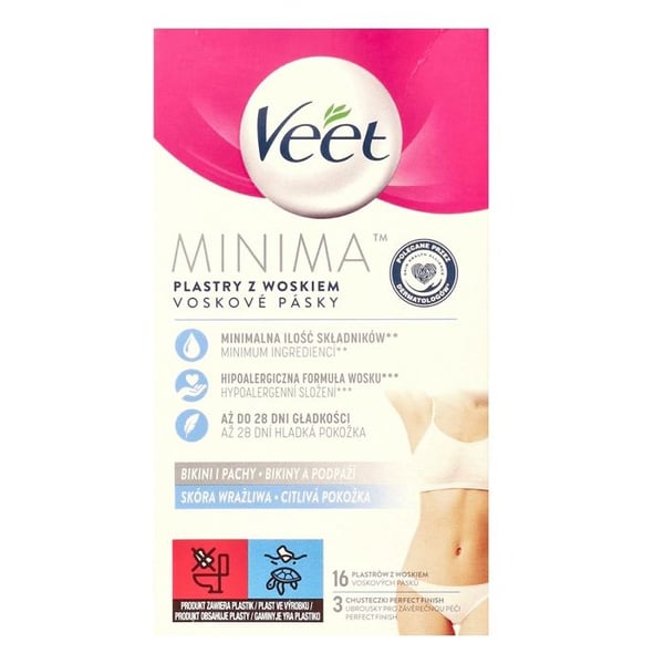 Vax remsor för hårborttagning - Veet - Känslig hud - Bikinilinje och armhålor - 16 stycken