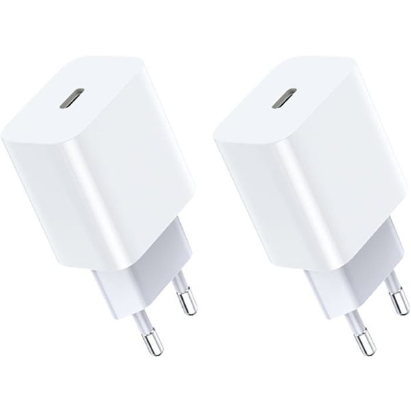 USB-C-laddare - CHOETECH - 20W - Snabbladdning - 2 stycken - Kompatibel med iPhone och Android