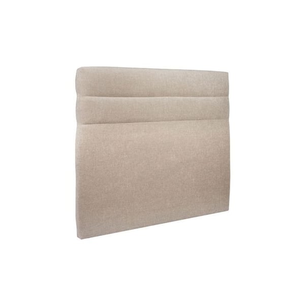 Sänggavel Linjer Tyg Beigebrun L 160 cm - Tjocklek 10 cm vadderad - Design sänggavel i massivt trä
