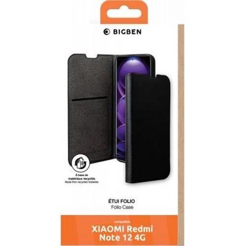 Fodral till Xiaomi Redmi Note 12 4G - BIGBEN CONNECTED - Folioplånbok med korthållare och videostöd - Svart