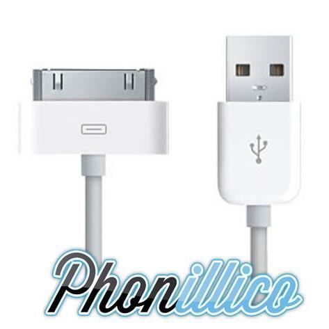USB-kabel - Kompatibel med iPhone 4 - Laddning och datatransfer - Vit färg - USB-kontakt