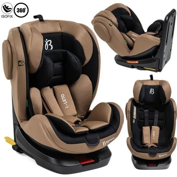 BEBELISSIMO - Isofix bilbarnstol - 360° vridbar - 40-150cm - 0-36kg - i-size - Leto - beige - sidoskydd