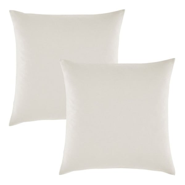 Set med 2 st "Drift" ren bomull färgade tvättade örngott 57 trådar/cm² alla storlekar - Ecru - Örngott 63 x 63 cm x 2