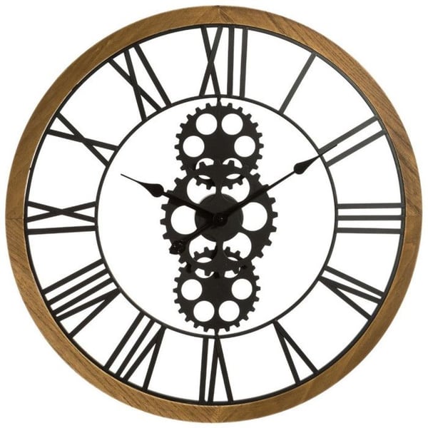 Mekanisk klocka i metall & trä Diameter 70 cm Atmosphera