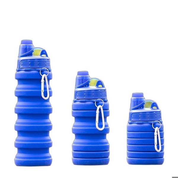 Fällbar Silikonflaska - InnovaGoods - Bentle - 500 ml - Blå - Miljövänlig Fällbar Silikonflaska - InnovaGoods - Bentle - 500 ml - Blå - Miljövänlig