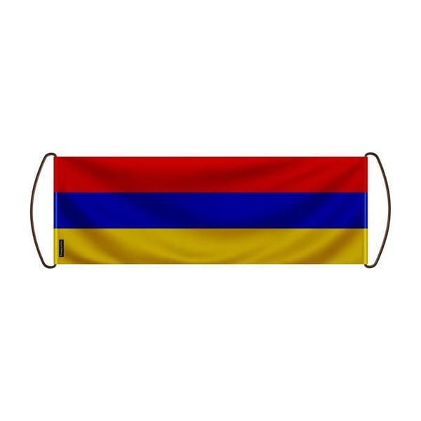 Rullbanner – Armeniska flaggan – 24 x 70 cm – Polyester – Handflagga – Pixelforma