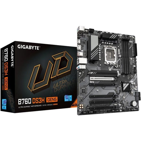 Moderkort - GIGABYTE - B760 DS3H GEN5 - ATX-format - Chipset Intel B760 - PCIe 5.0