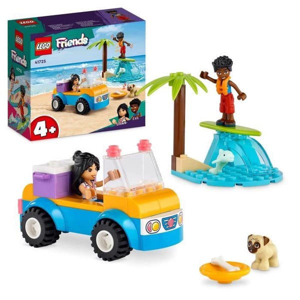 LEGO® Friends 41725 Beach Day Buggy Toy med bil, surfbräda och minidockor