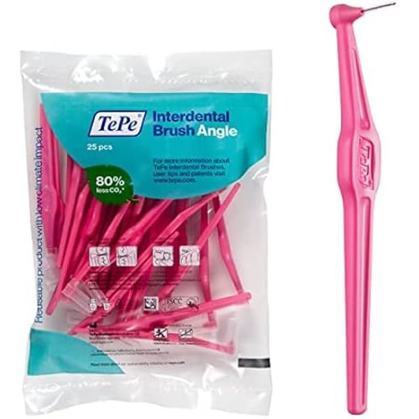 Interdentalborstar - TEPE - Rosa vinkel - 0,4 mm - 25 stycken - Återvinningsbar