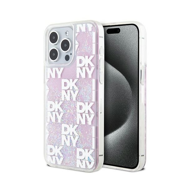 DKNY Liquid Glitter Multilogo - Fodral för iPhone 15 Pro Max (Rosa)