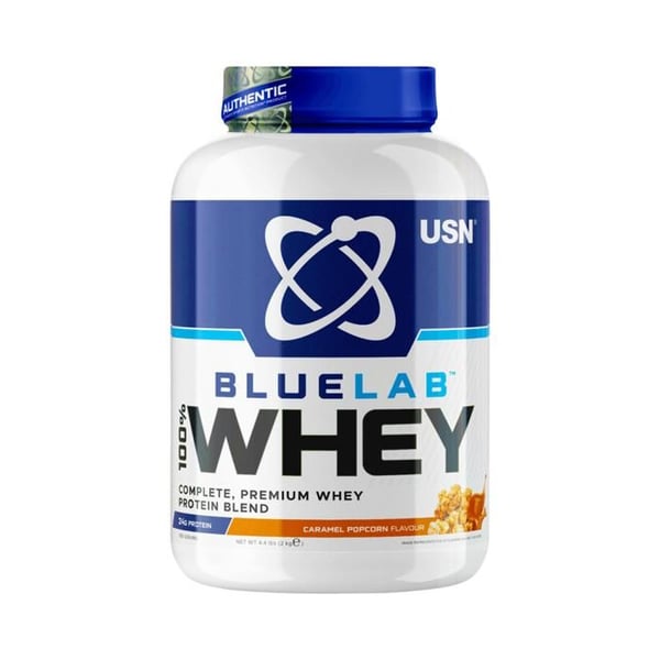 Blue Lab Whey 2000g Popcorn med karamell USN Protein